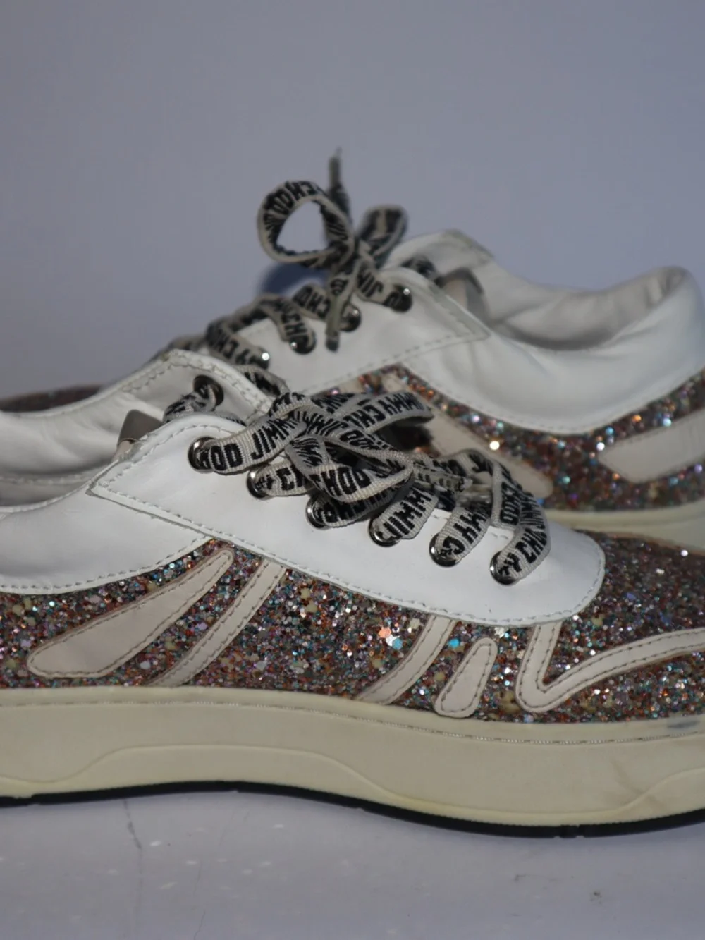 Jimmy Choo Hawaii Glitter Sneakers Women's 39